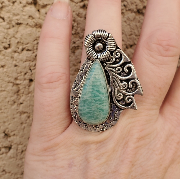 New Amazonite 925 Silver Ring. - Picture 11 of 16